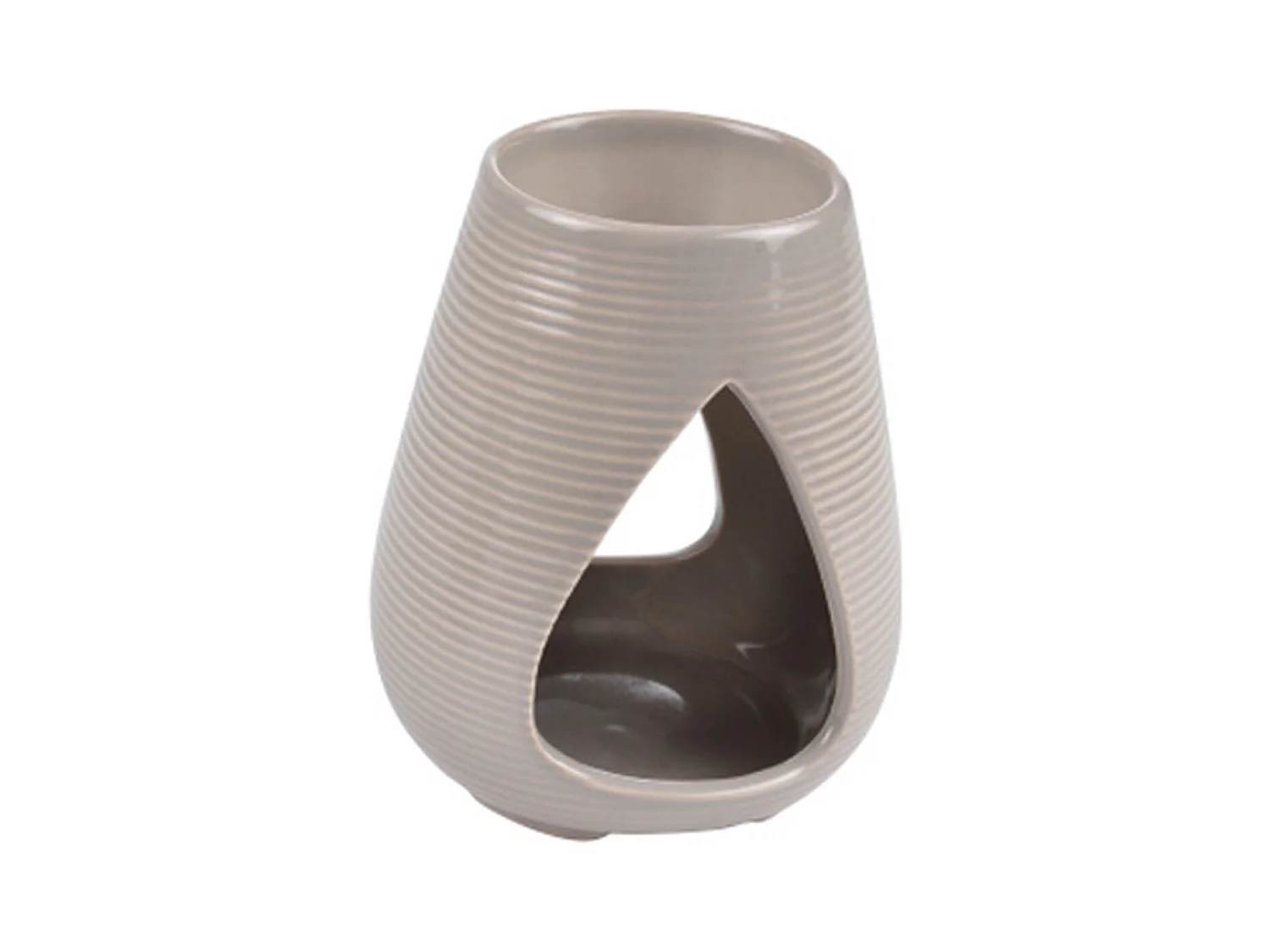 Brûle Parfum en Céramique "Goutte" 9cm Taupe
