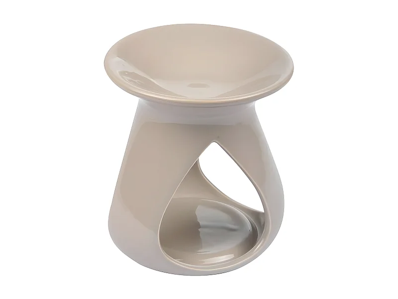 Brûle Parfum en Céramique "Triptyque" 10cm Taupe