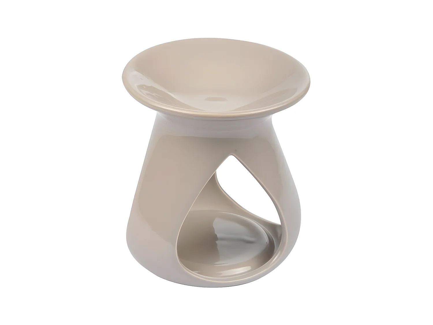 Brûle Parfum en Céramique "Triptyque" 10cm Taupe
