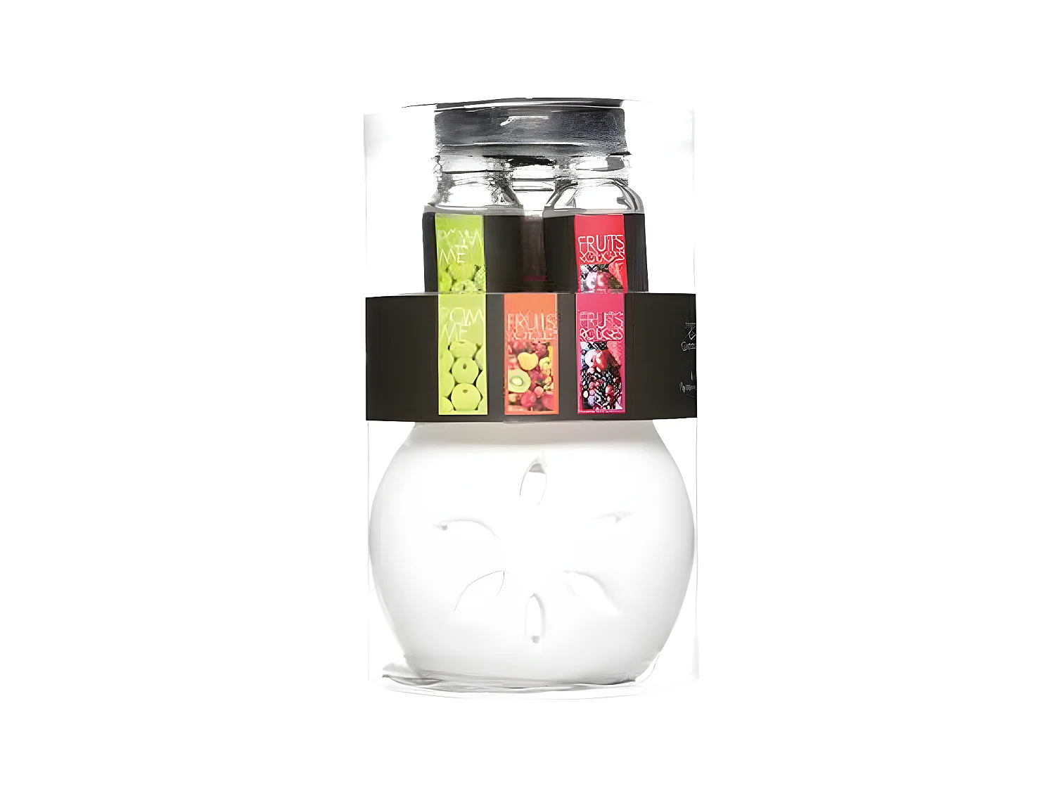 Brûle-Parfum & 3 Flacons d'Huiles "Pura" 10ml Fruits