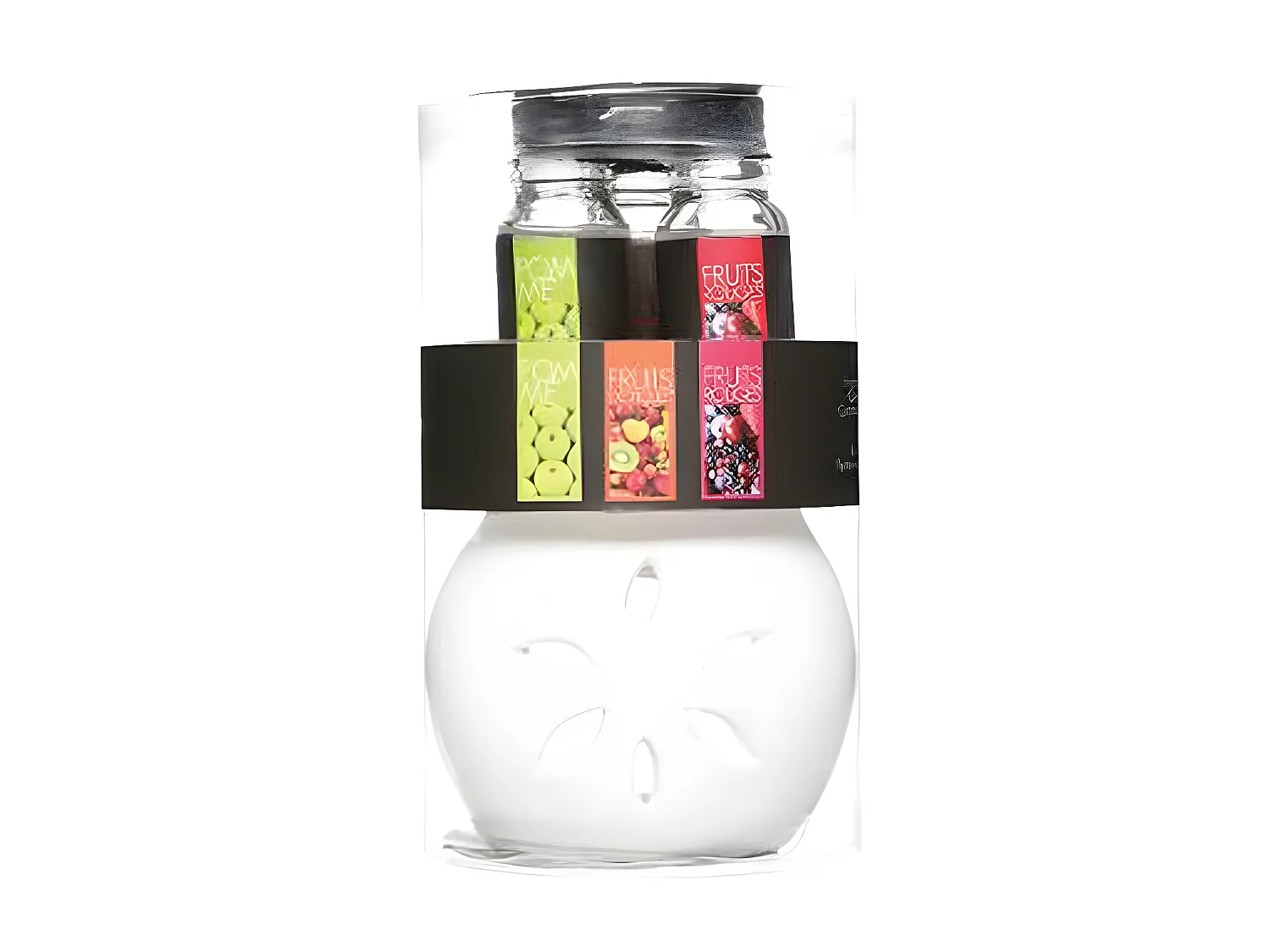 Brûle-Parfum & 3 Flacons d'Huiles "Pura" 10ml Fruits