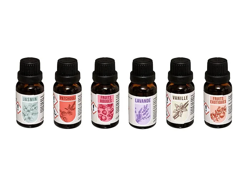 Lot de 6 Huiles Parfumées "Diffuse" 15ml Multicolore