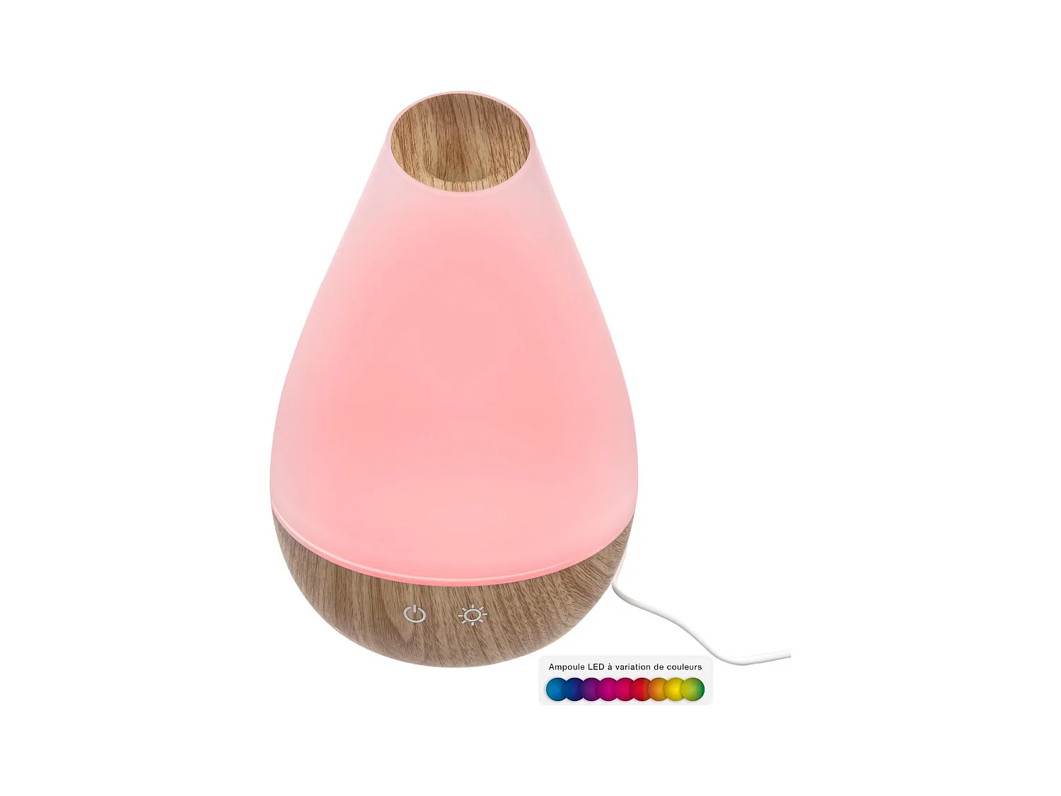 Diffuseur d'Huiles Essentielles LED "Arlie" 22cm Blanc