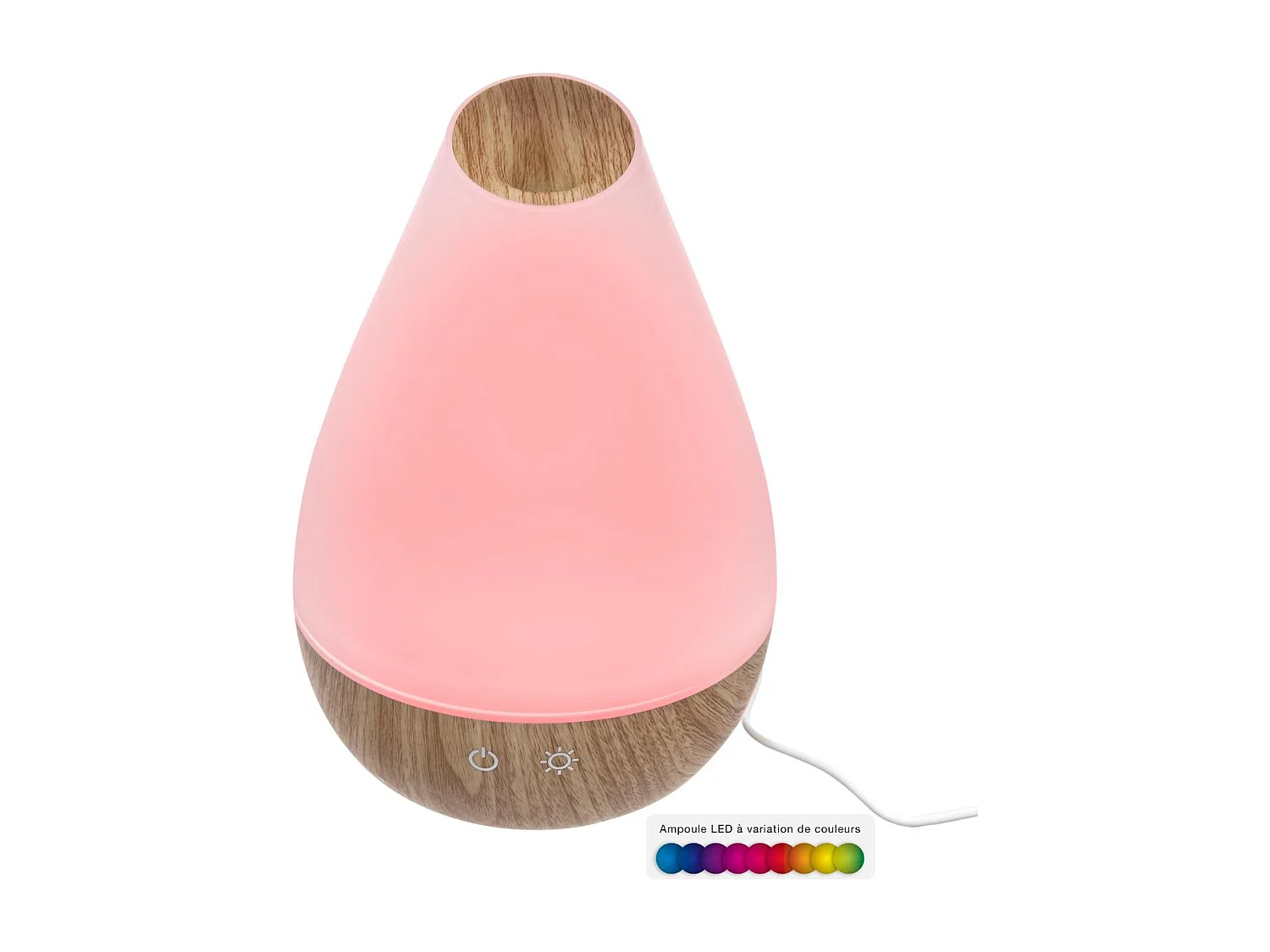 Diffuseur d'Huiles Essentielles LED "Arlie" 22cm Blanc