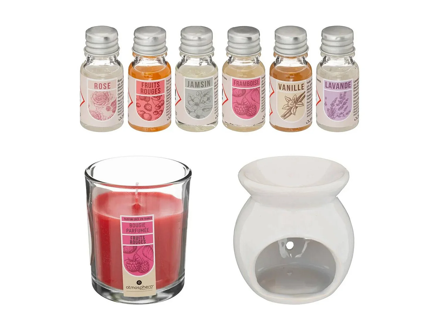 Coffret Senteur 8 Pièces "Bien-être" 23cm Fruit Rouge