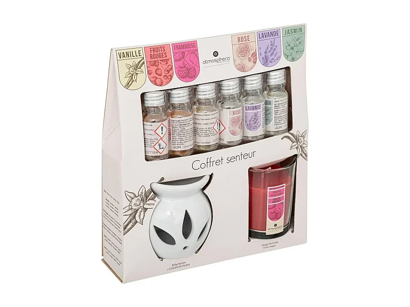Coffret Senteur 8 Pièces "Bien-être" 23cm Fruit Rouge
