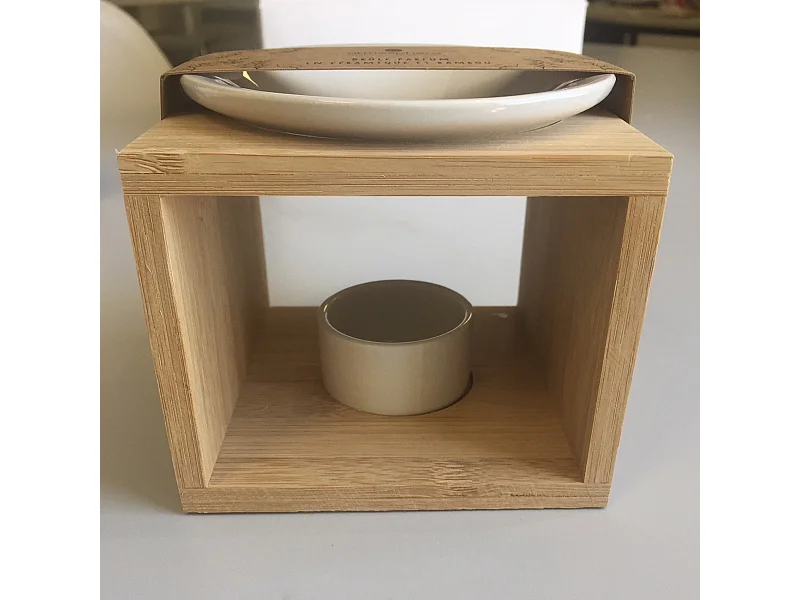 Brûle-Parfum en Céramique "Bambou" 11cm Naturel