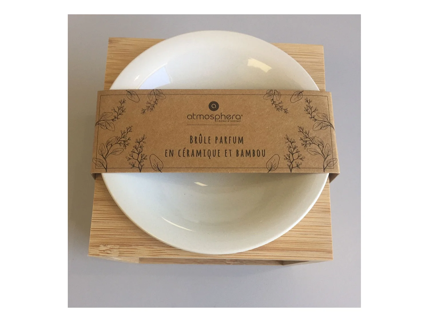 Brûle-Parfum en Céramique "Bambou" 11cm Naturel