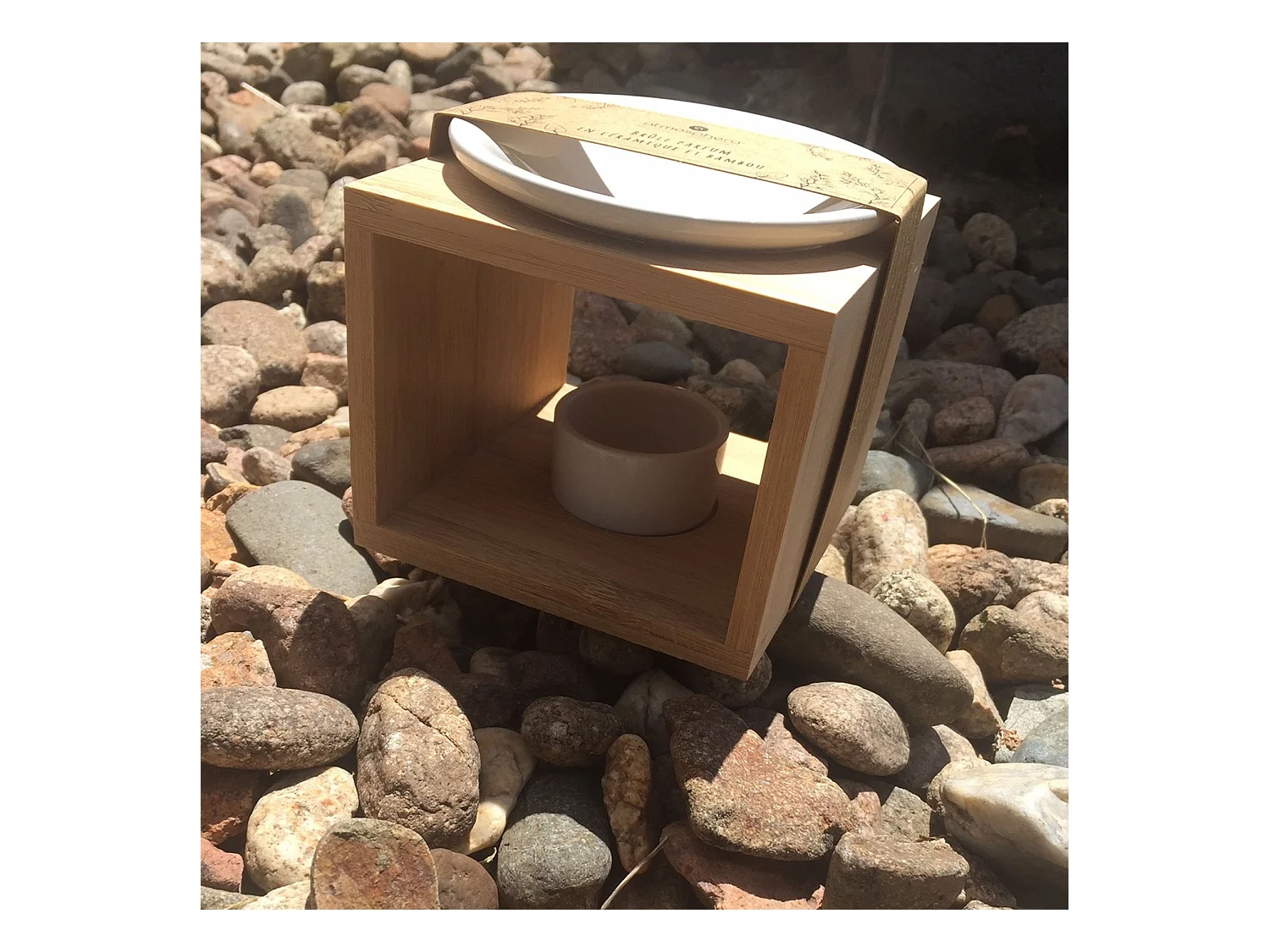 Brûle-Parfum en Céramique "Bambou" 11cm Naturel