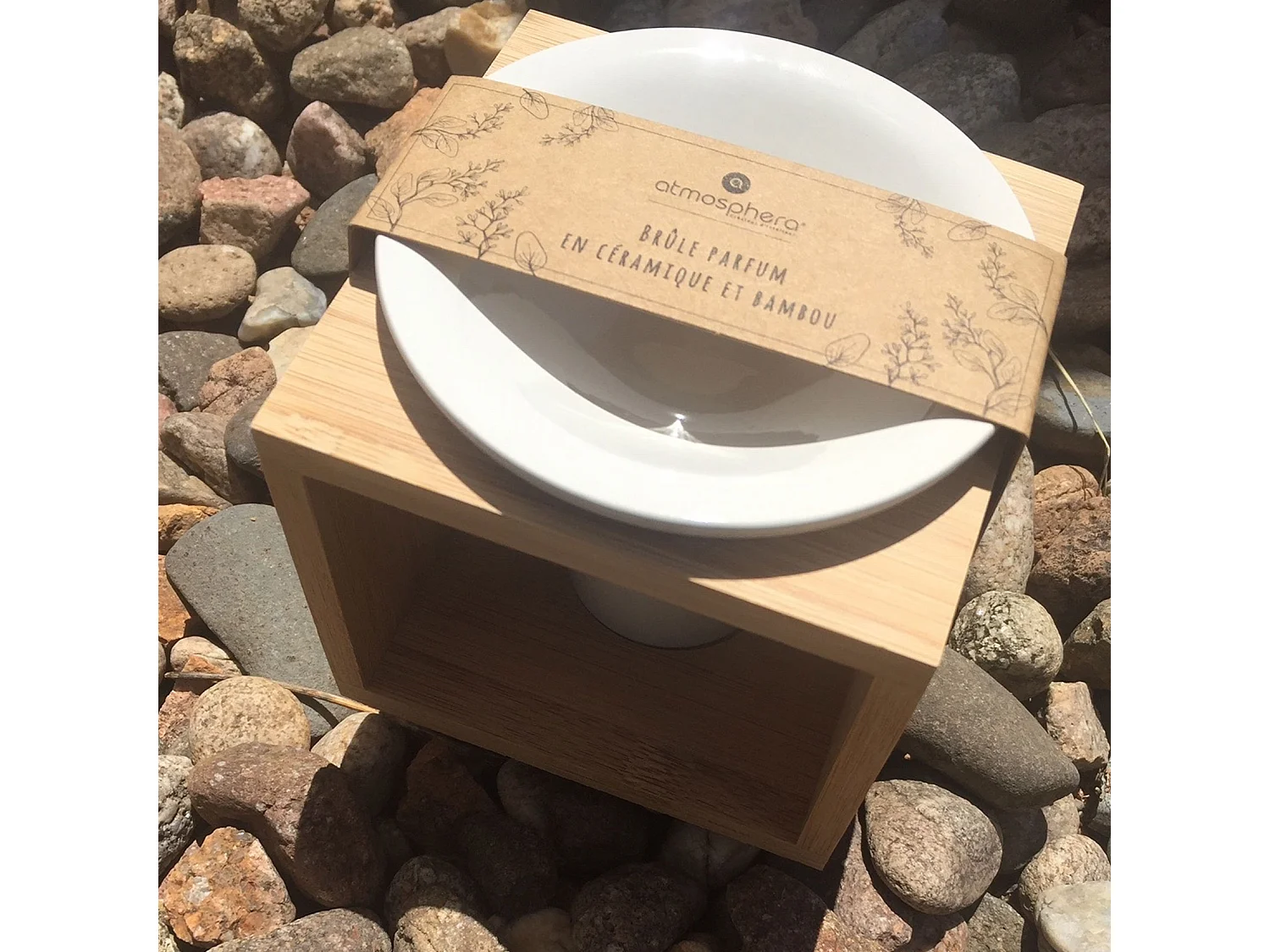 Brûle-Parfum en Céramique "Bambou" 11cm Naturel