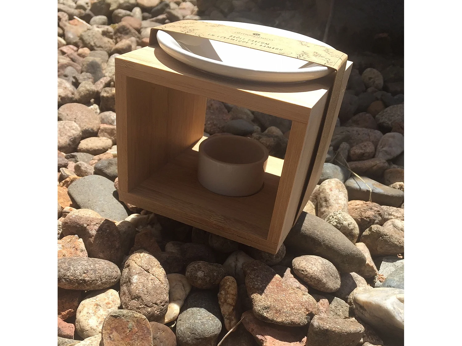 Brûle-Parfum en Céramique "Bambou" 11cm Naturel