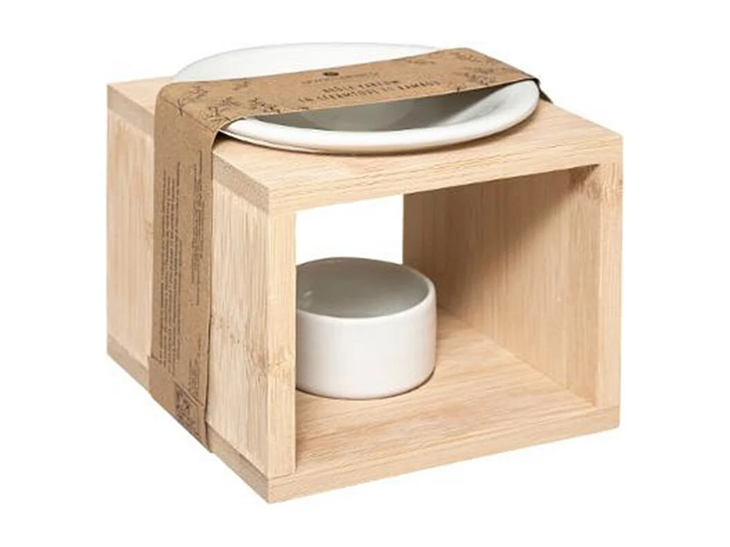 Brûle-Parfum en Céramique "Bambou" 11cm Naturel
