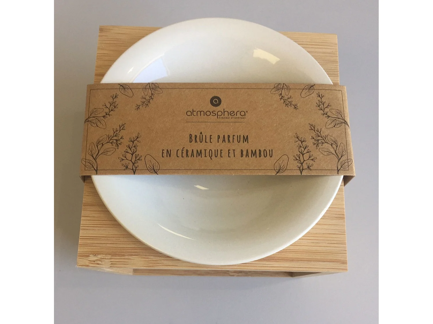 Brûle-Parfum en Céramique "Bambou" 11cm Naturel