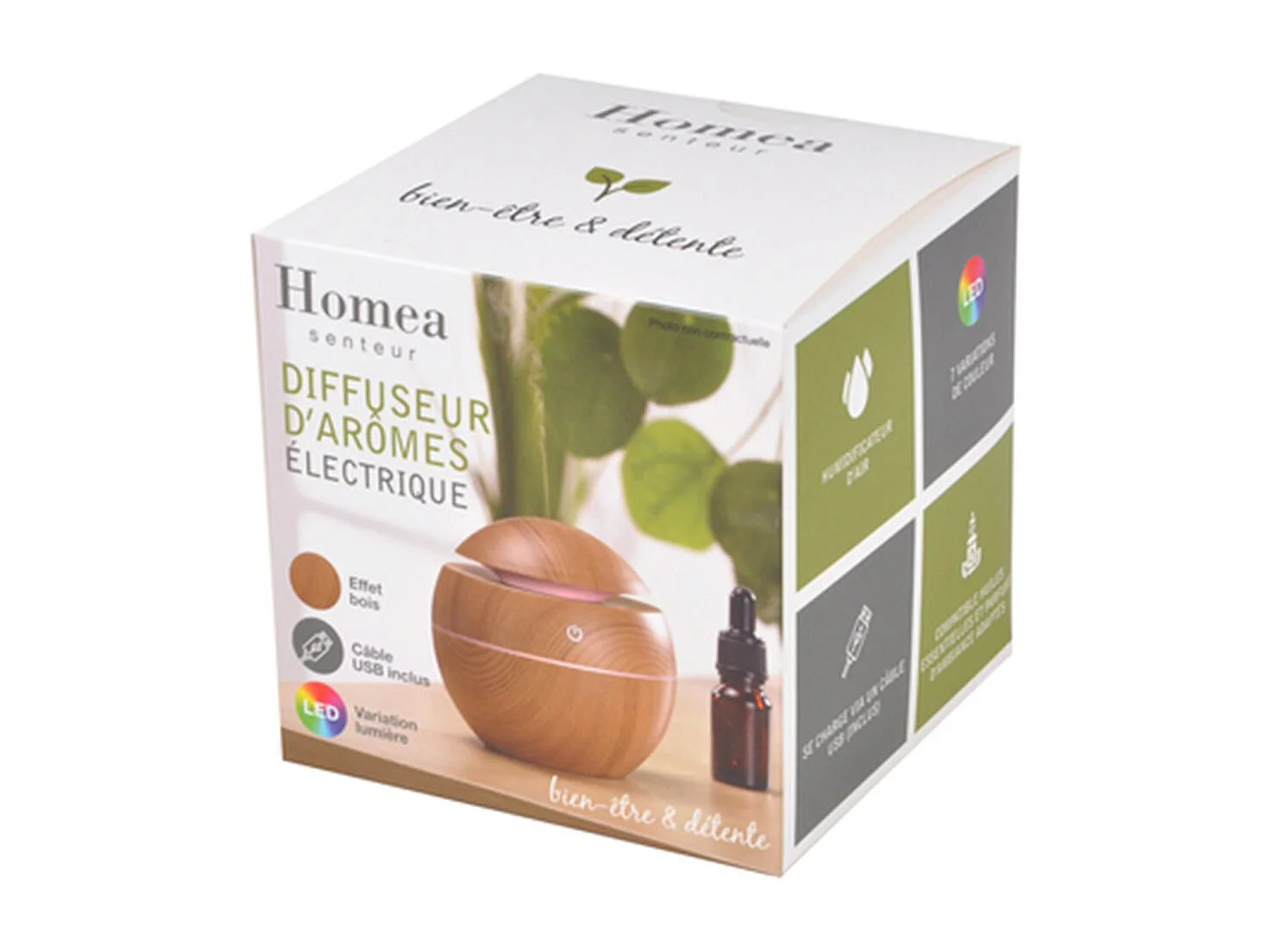 Diffuseur de Parfum Électrique "Boule" 130ml Naturel