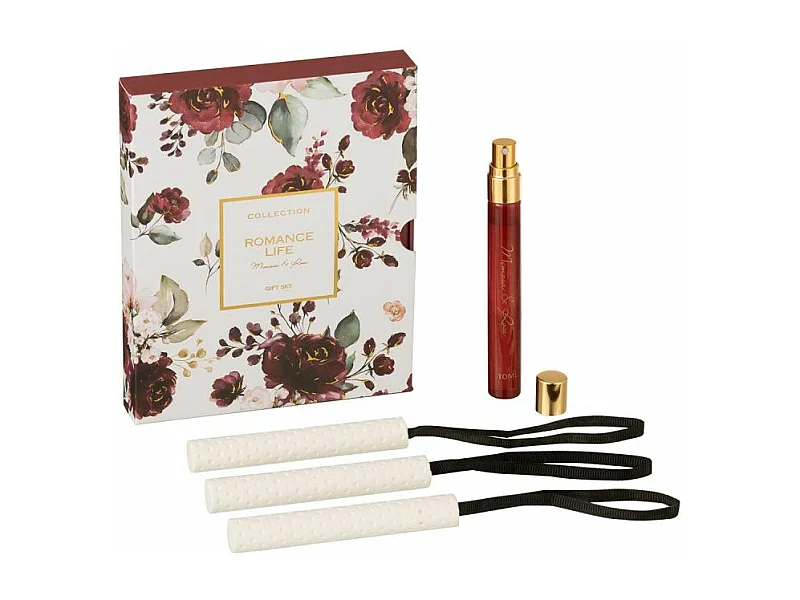 Lot de 3 Suspensions Parfumées "Romance Life" 14cm Mimosa & Rose