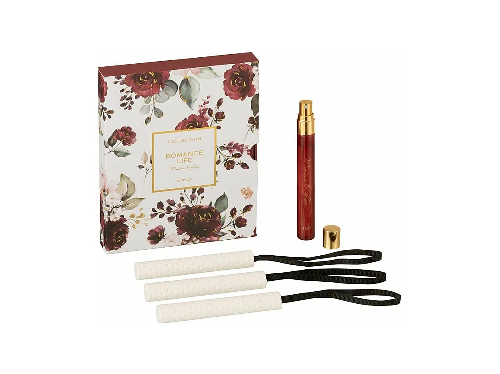 Lot de 3 Suspensions Parfumées "Romance Life" 14cm Mimosa & Rose