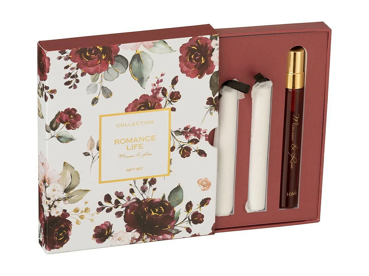 Lot de 3 Suspensions Parfumées "Romance Life" 14cm Mimosa & Rose