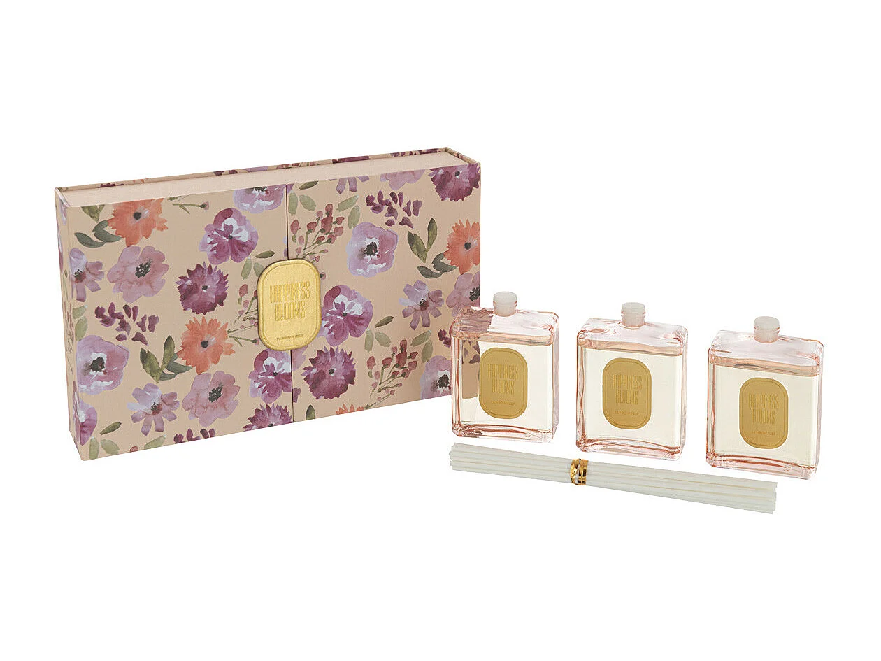 Coffret 3 Diffuseurs de Parfum "Happiness Blooms" 22cm Rainbow Reef