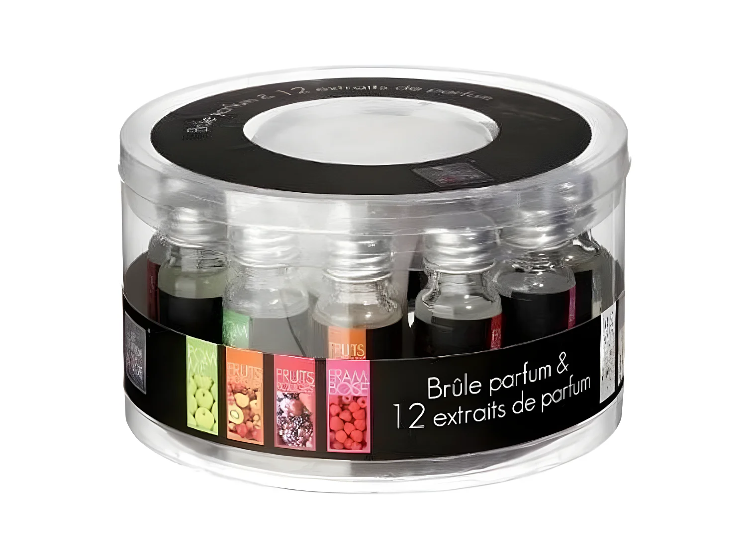 Brûle-Parfum & 12 Flacons d'Huiles 10ml Blanc