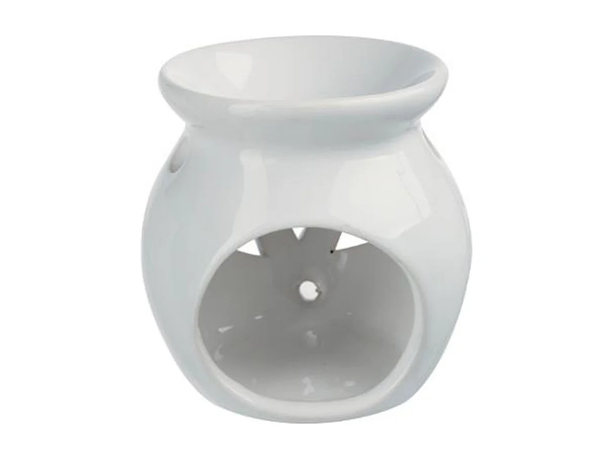 Brûle-Parfum & 12 Flacons d'Huiles 10ml Blanc