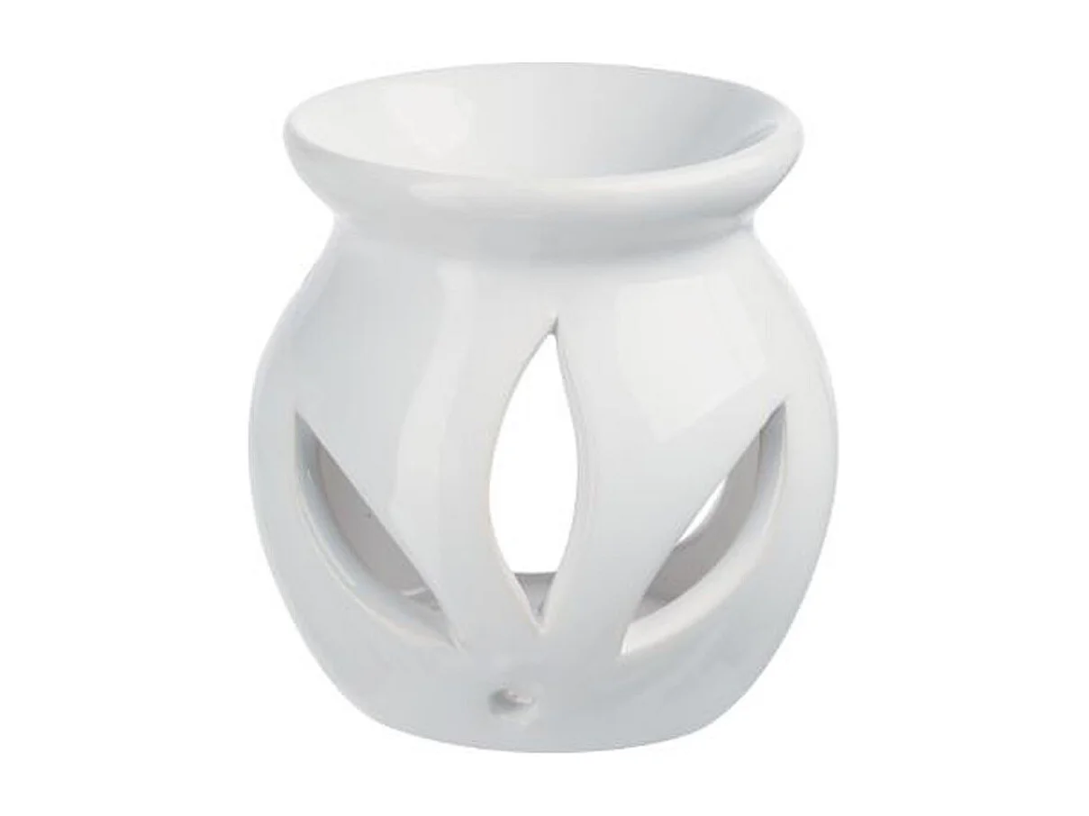 Brûle-Parfum & 12 Flacons d'Huiles 10ml Blanc