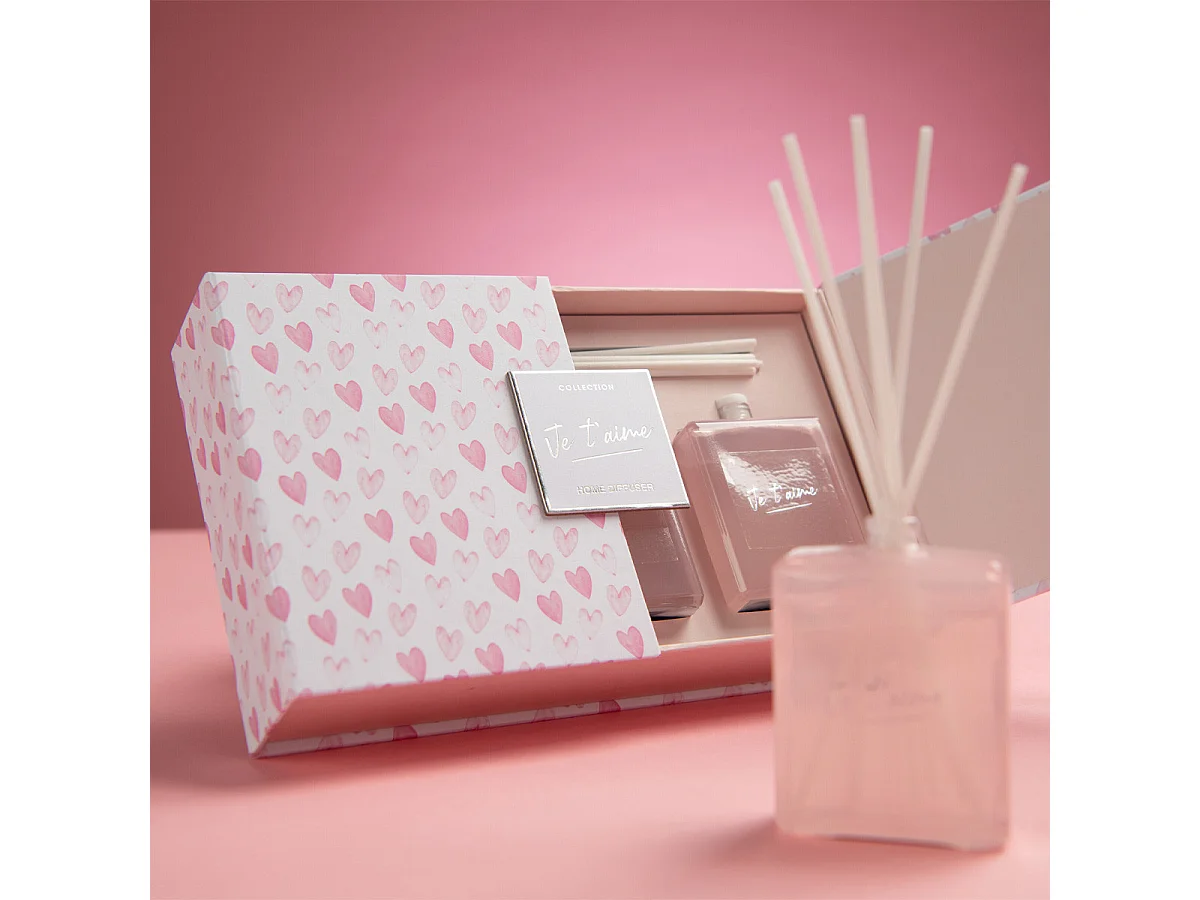 Coffret 3 Huiles Parfumées "Je t'Aime" 16cm Mimosa & Rose