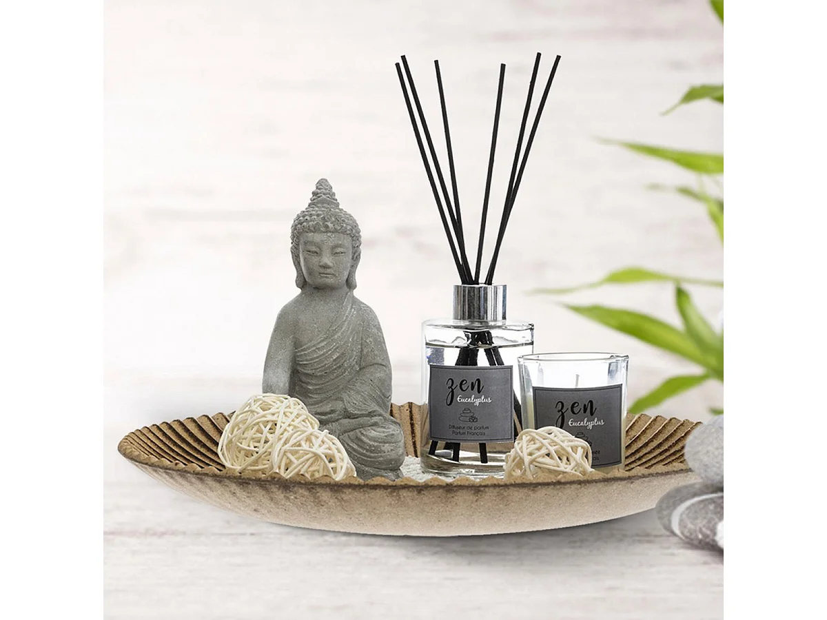 Coffret Senteur Zen "Faty" 32cm Eucalyptus