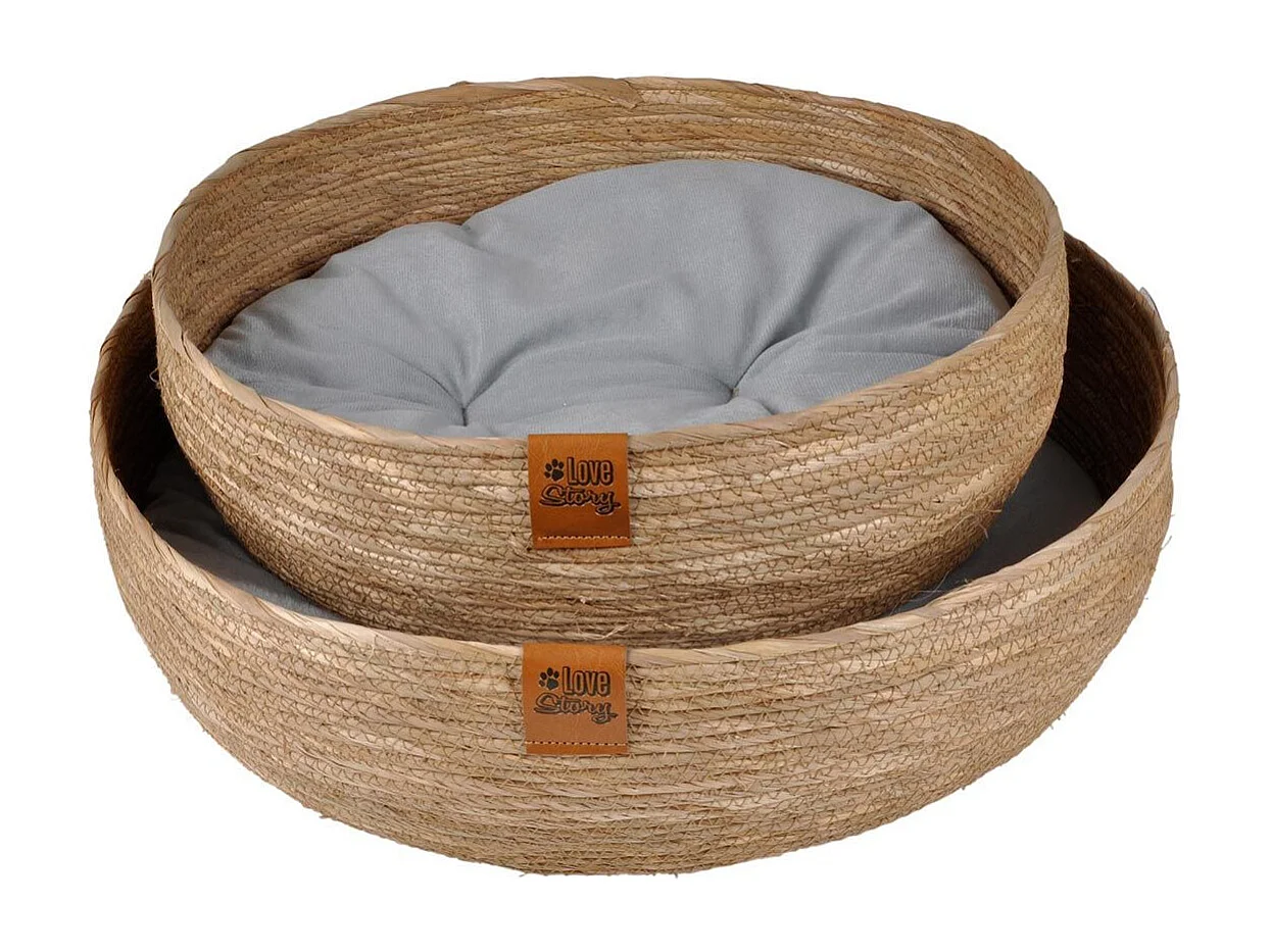 Lot de 2 Paniers pour Chien & Chat "Nomade" 50cm Naturel