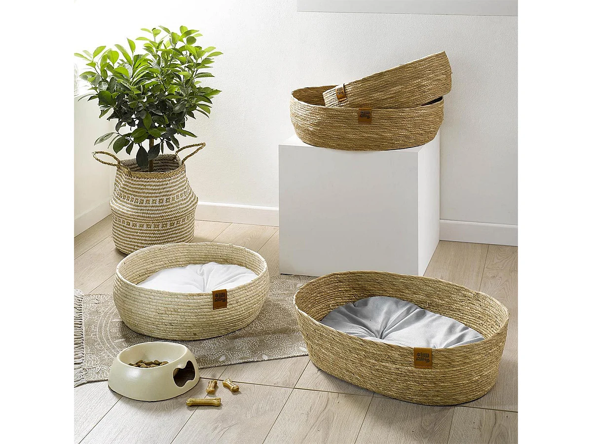 Lot de 2 Paniers pour Chien & Chat "Nomade" 50cm Naturel