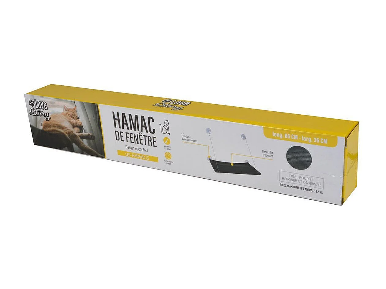 Hamac de Fenêtre pour Chat "Confort" 66cm Noir