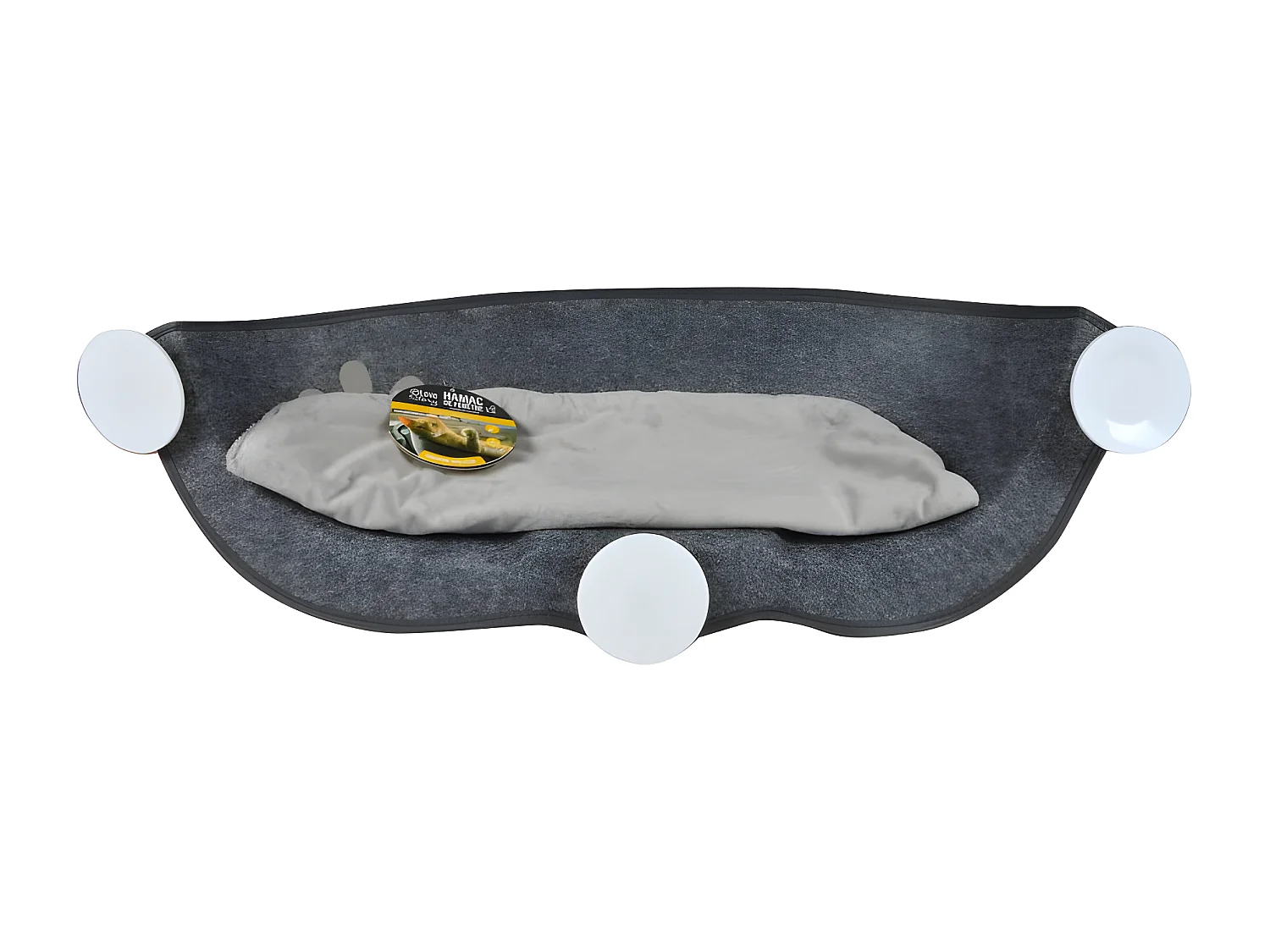 Hamac de Fenêtre pour Chat "Feutrine" 67cm Gris