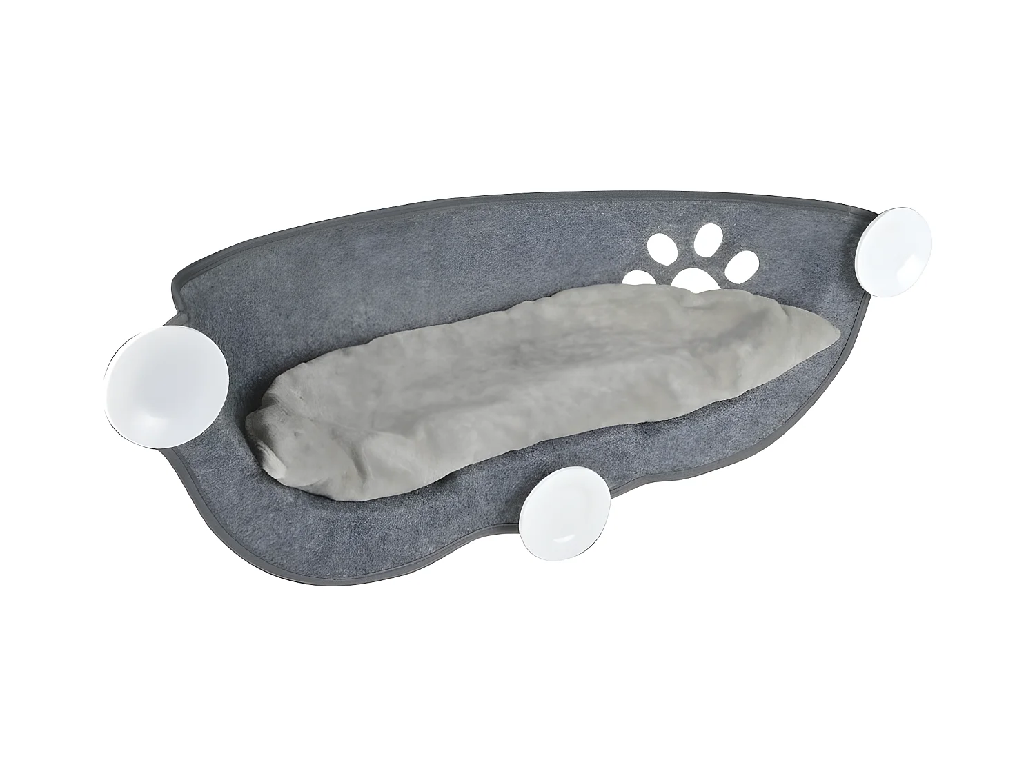Hamac de Fenêtre pour Chat "Feutrine" 67cm Gris