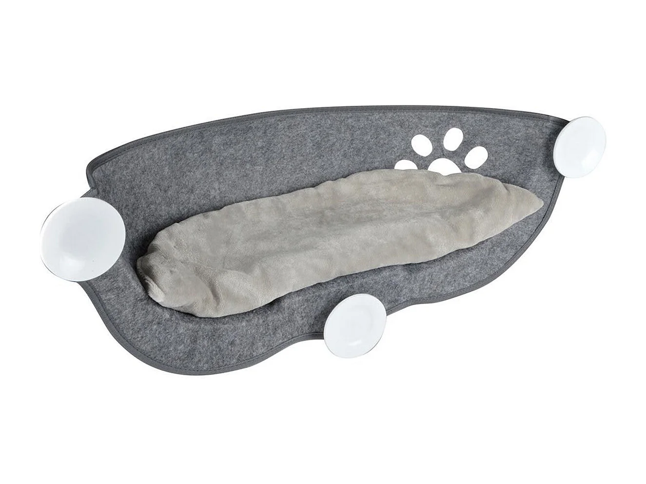 Hamac de Fenêtre pour Chat "Feutrine" 67cm Gris