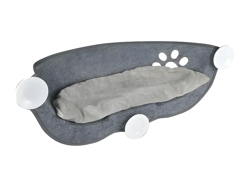 Hamac de Fenêtre pour Chat "Feutrine" 67cm Gris