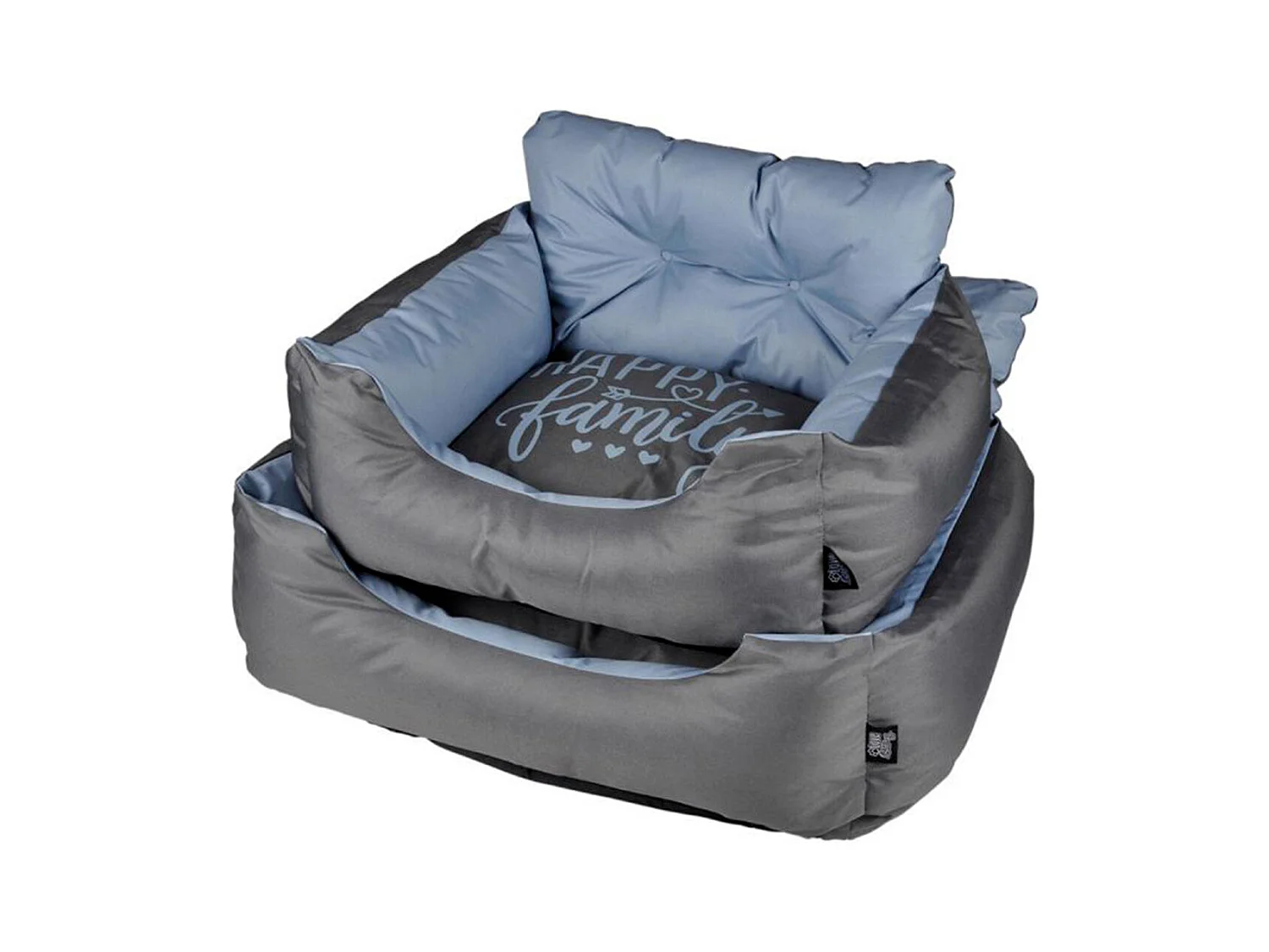 Lot de 2 Paniers pour Chien & Chat "Happy Family" 60cm Bleu