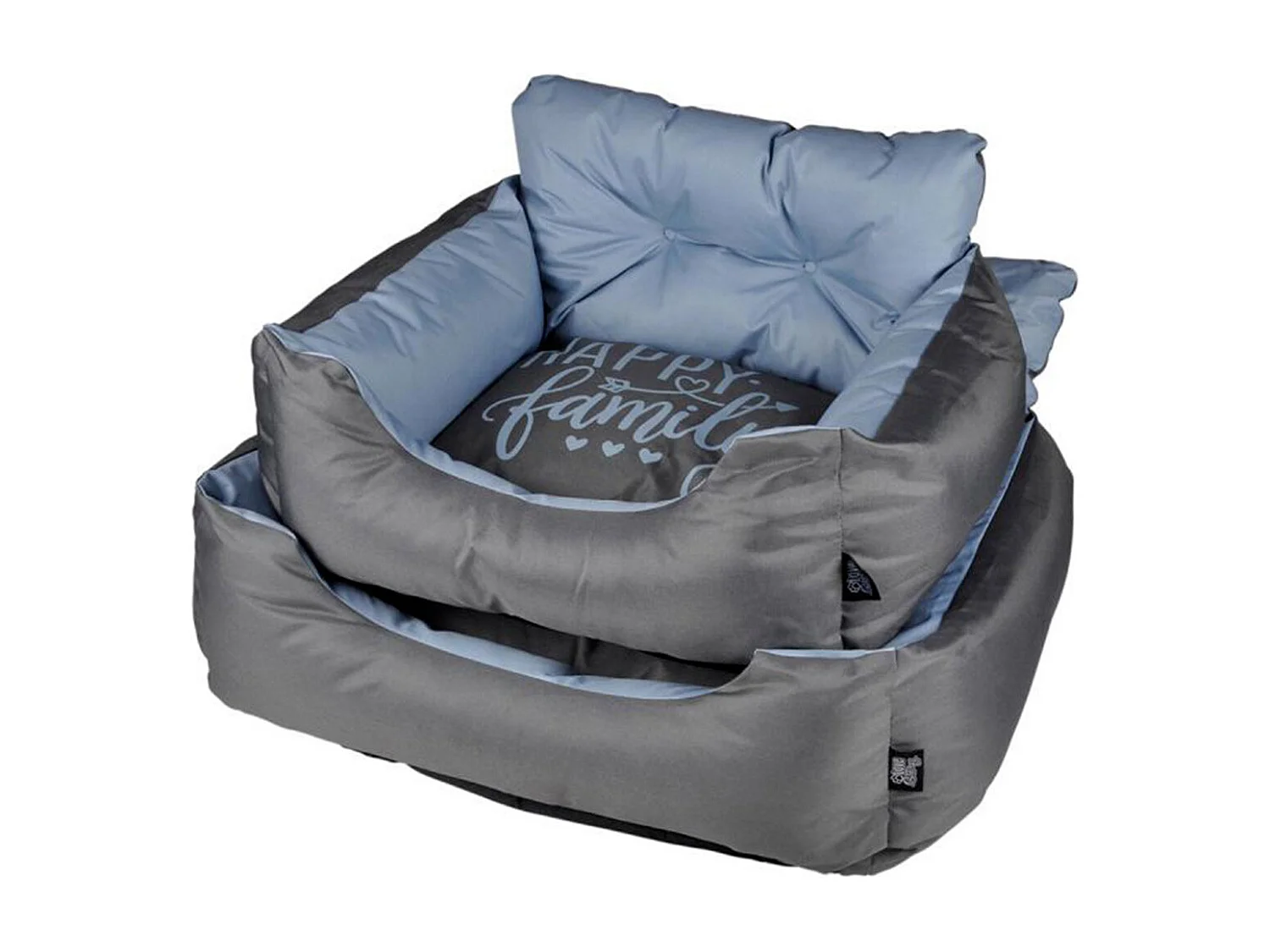 Lot de 2 Paniers pour Chien & Chat "Happy Family" 60cm Bleu