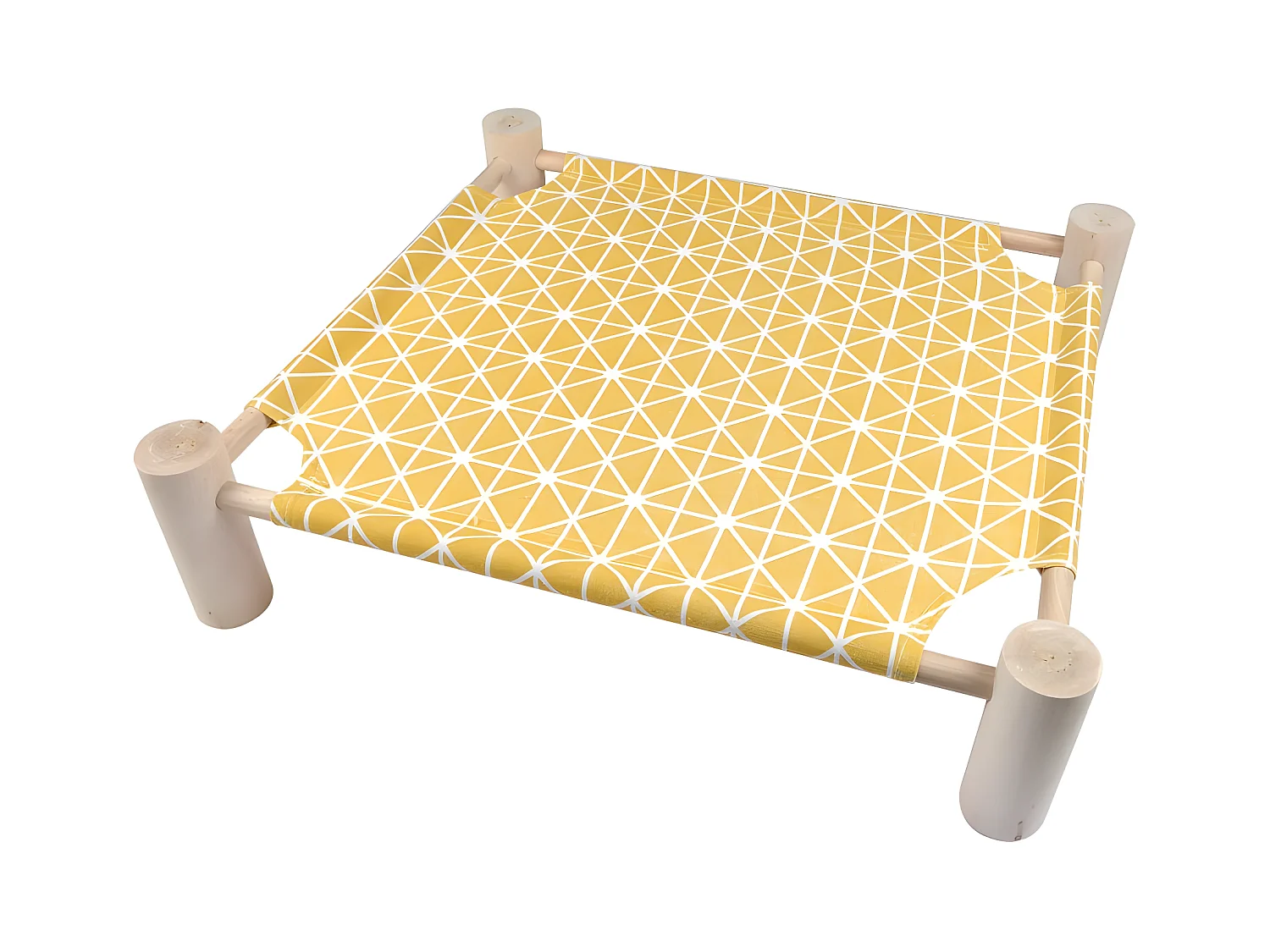 Lit Hamac pour Chat en Bois "Boho" 53cm Moutarde