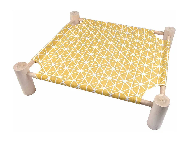 Lit Hamac pour Chat en Bois "Boho" 53cm Moutarde