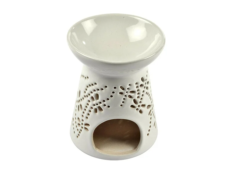 Brûle Parfum en Céramique "Libellules" 9cm Blanc