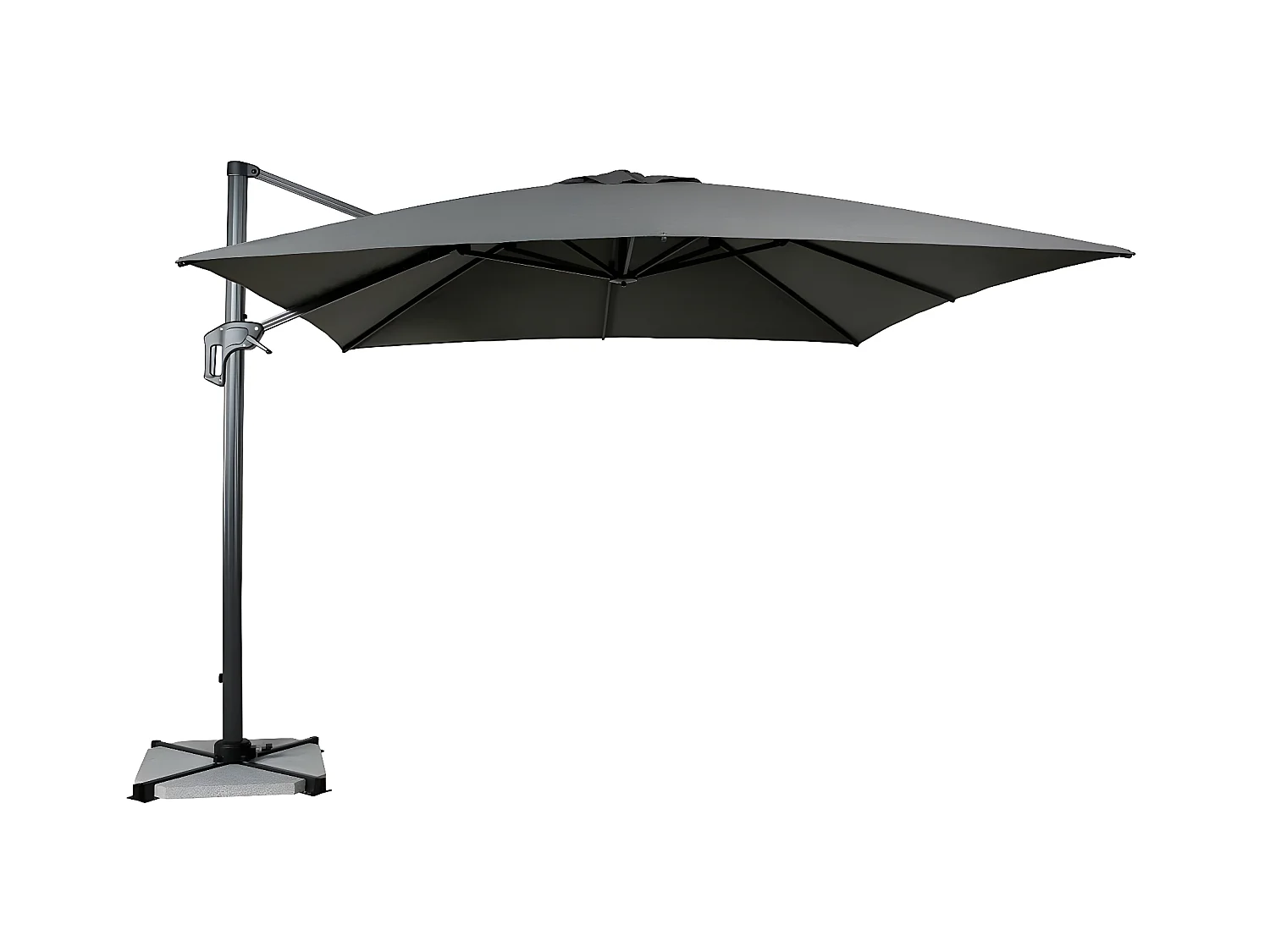Parasol Déporté Rotatif "Grimaud" 300cm Gris Foncé