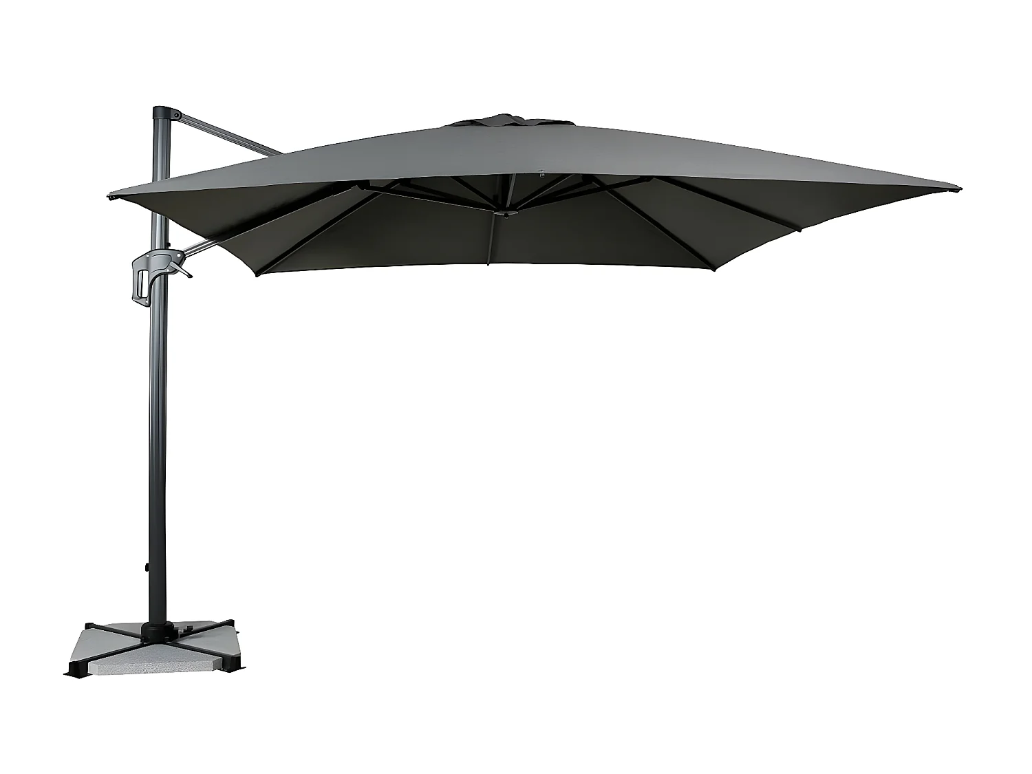 Parasol Déporté Rotatif "Grimaud" 300cm Gris Foncé