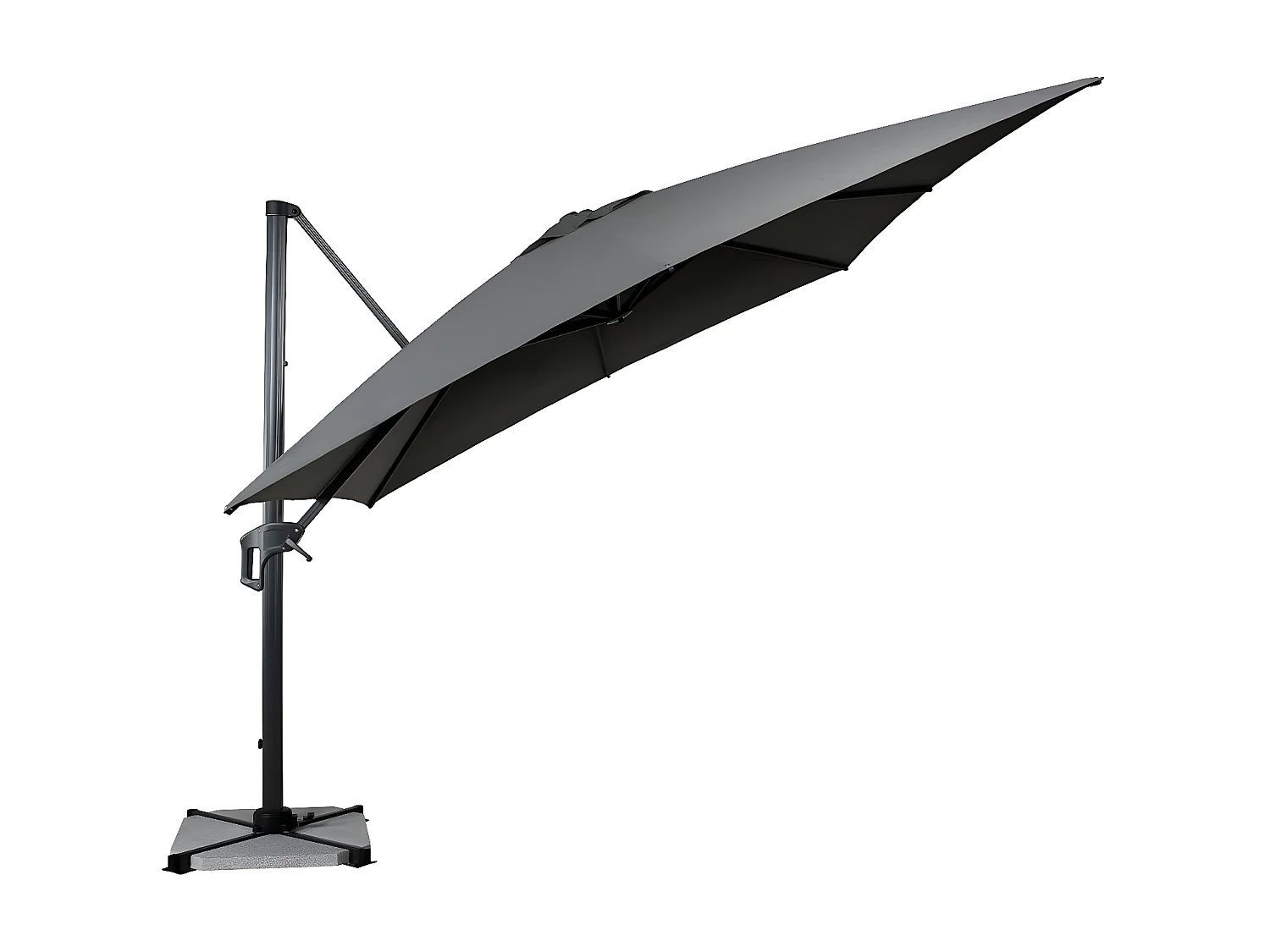 Parasol Déporté Rotatif "Grimaud" 300cm Gris Foncé