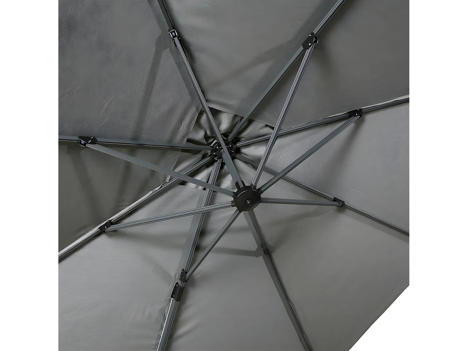 Parasol Déporté Rotatif "Grimaud" 300cm Gris Foncé