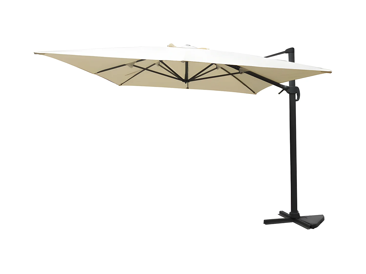 Parasol Déporté avec "Housse" 3x3m Sable