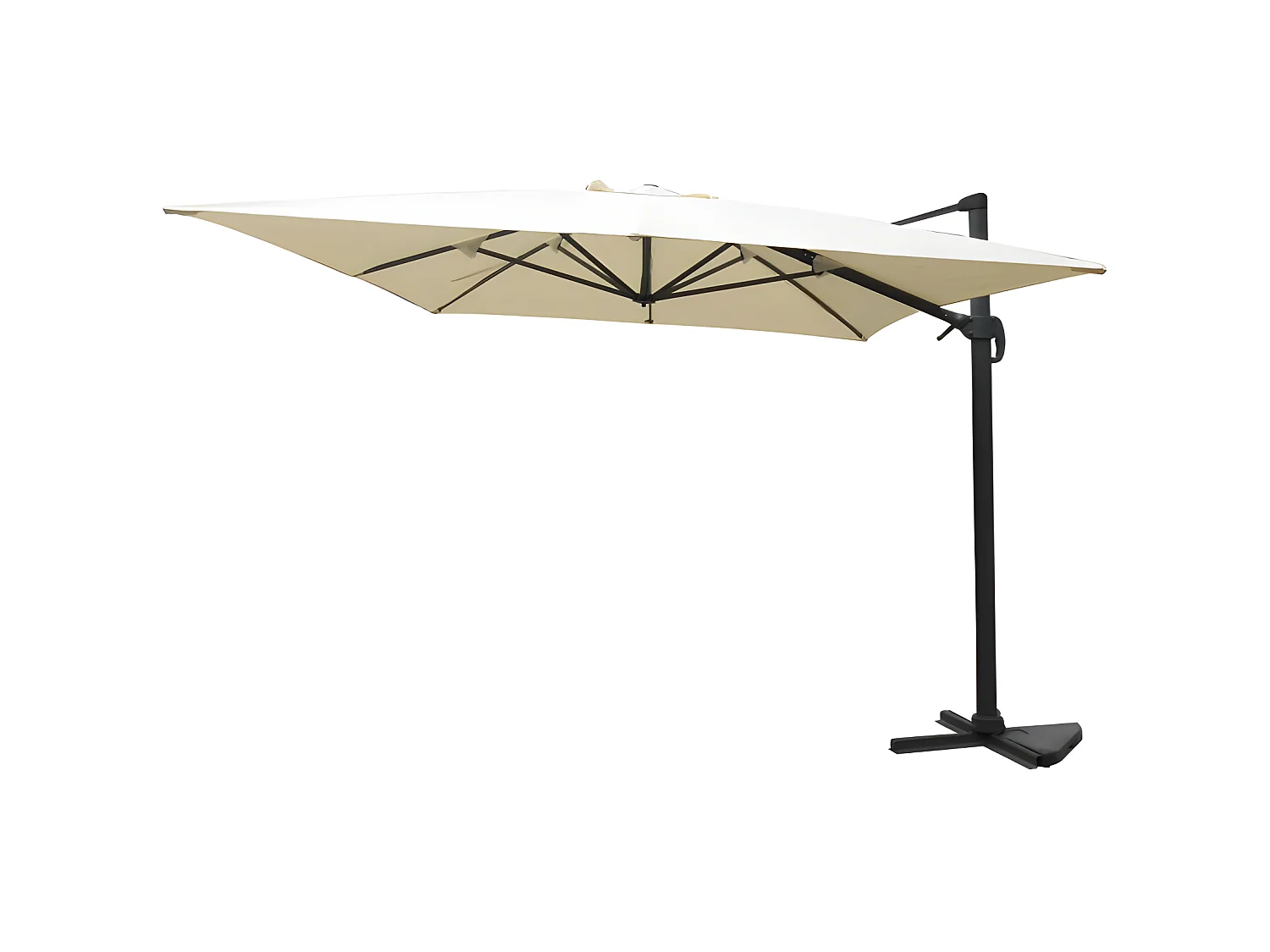 Parasol Déporté avec "Housse" 3x3m Sable