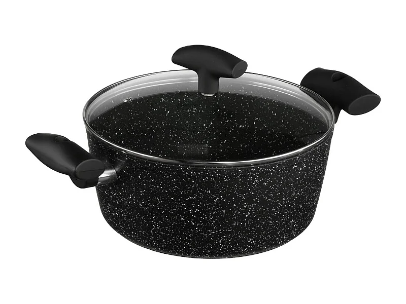 Faitout en Aluminium & Couvercle "Pierre" 24cm Noir