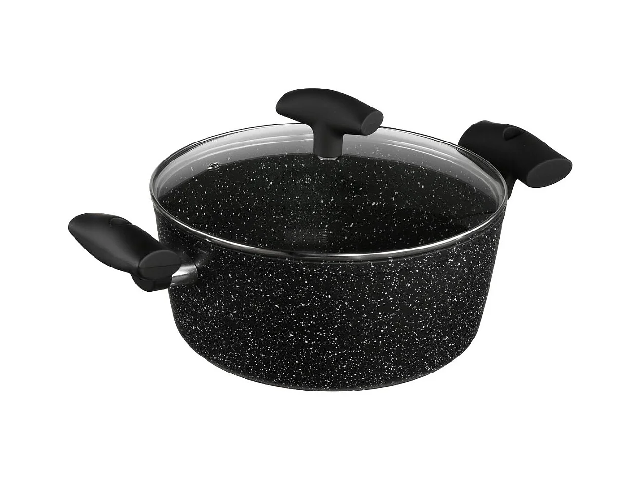 Faitout en Aluminium & Couvercle "Pierre" 24cm Noir