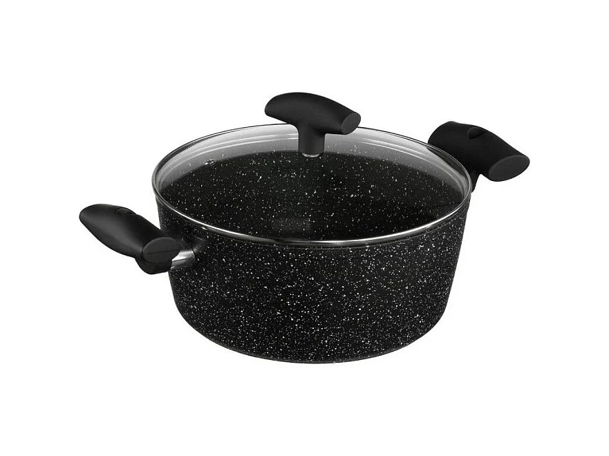 Faitout en Aluminium & Couvercle "Pierre" 24cm Noir