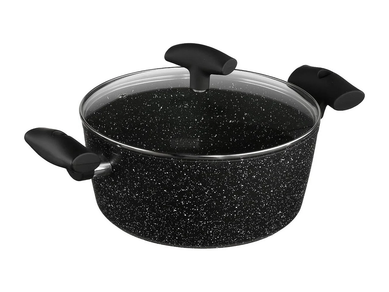 Faitout en Aluminium & Couvercle "Pierre" 24cm Noir