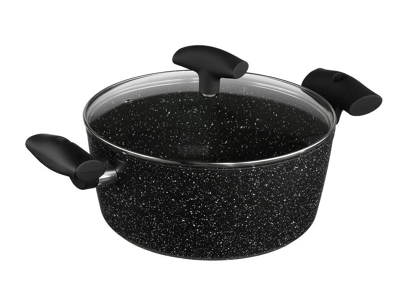 Faitout en Aluminium & Couvercle "Pierre" 24cm Noir